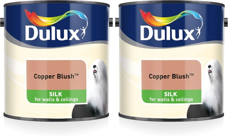 Dulux Silk Emulsion Paint For Walls And Ceilings - Copper Blush 2.5 Litres (Pack of 2)