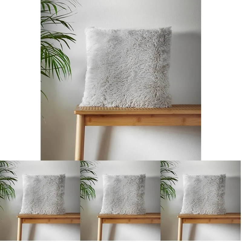 Catherine Lansfield Cuddly Cushion 45x45cm Silver (Pack of 4)