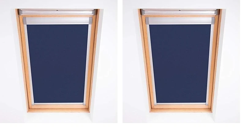 Bloc Skylight Blind for Velux Roof Windows Blockout, Navy, C02, 37W x 53H cm (Pack of 2)