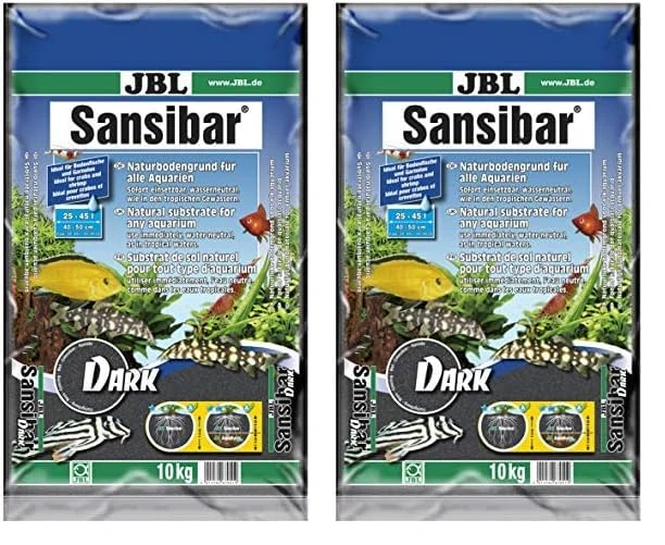 JBL Sansibar DARK 10 kg, Dark substrate for freshwater and saltwater aquariums (Pack of 2)