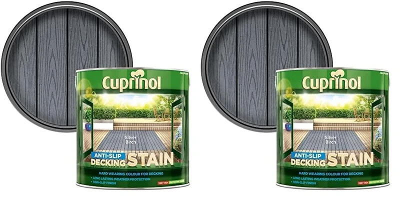 Cuprinol UTDSSB25L Anti Slip Decking Stain Silver Birch 2.5 Litre (Pack of 2)