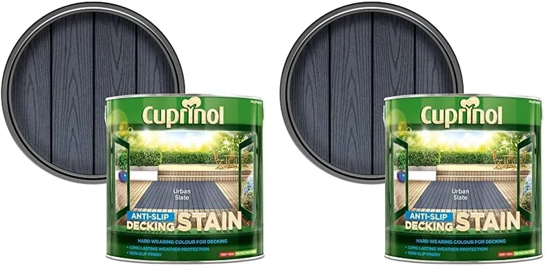 Cuprinol 5122407 UTDSUS25L Anti Slip Decking Stain Urban Slate 2.5 Litre (Pack of 2)
