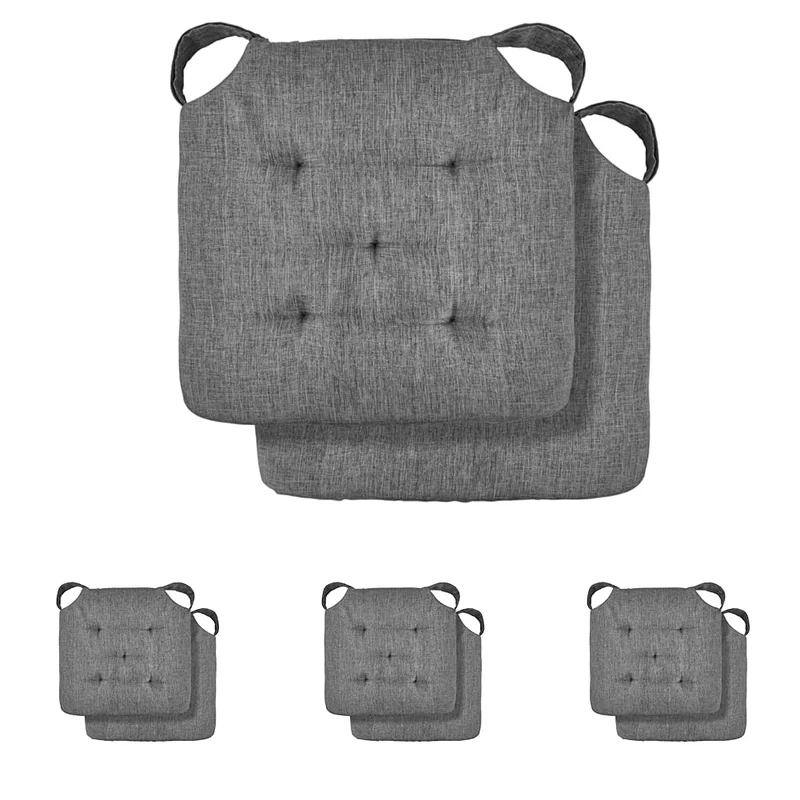 Emma Barclay Jardin Waterproof Indoor/Outdoor Seat Pad (Charcoal Grey) (Pack of 4) - Image 1