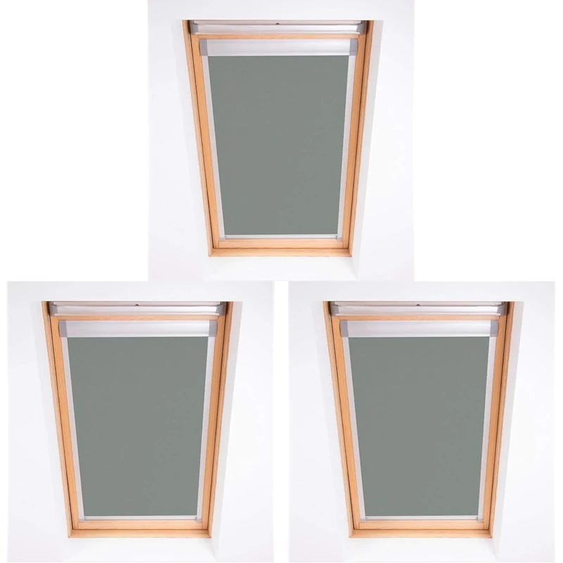 Bloc Skylight Blind for Velux Roof Windows Blockout, Pewter, MK06 (Pack of 3)