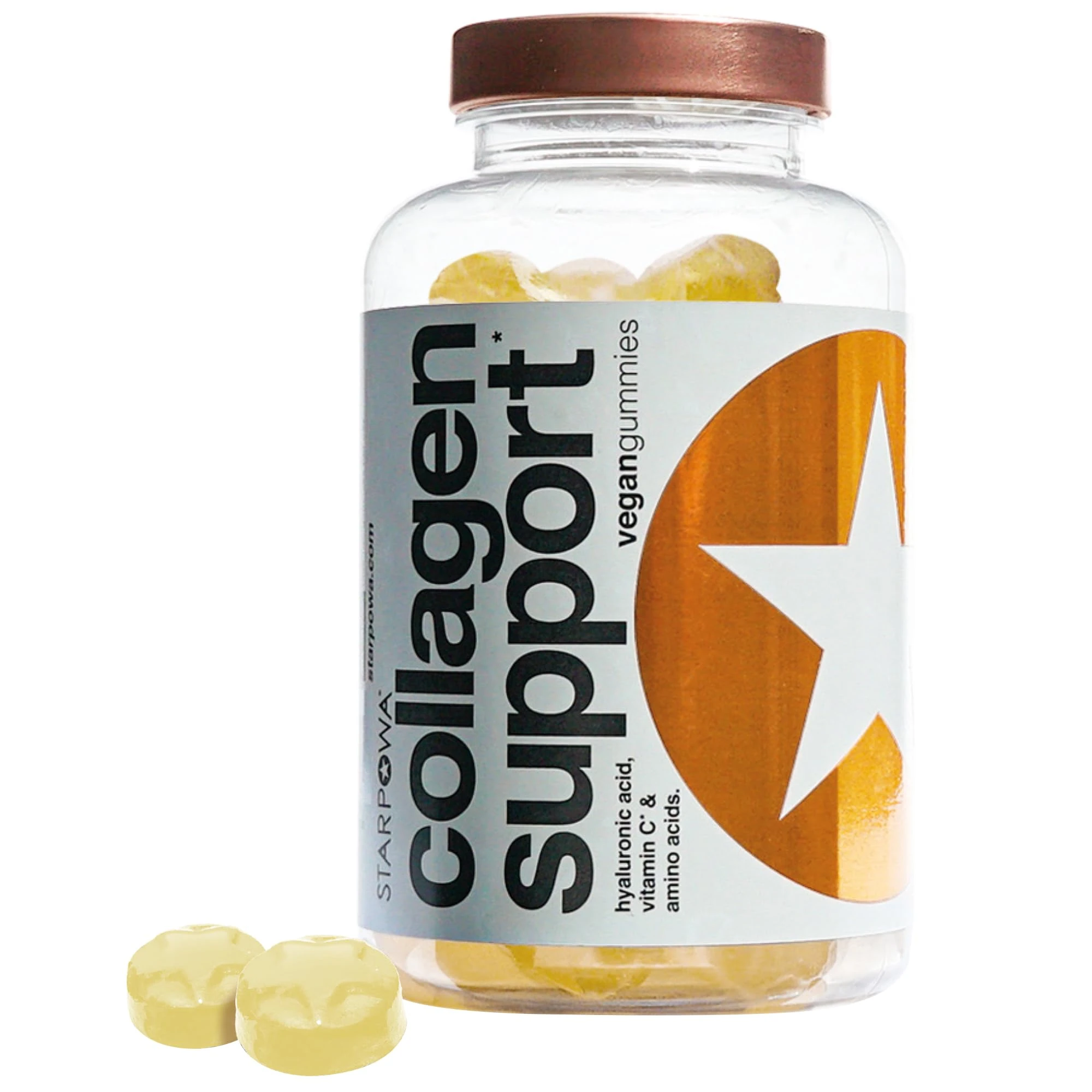 Starpowa Collagen Gummies for Women - Health & Skin Supplements for Healthier Skin, Joints, Hair & Nails - Vitamin C, Hyaluronic Acid & Bamboo Silica - Boosts Collagen Production - Lemonade, 60 Chews