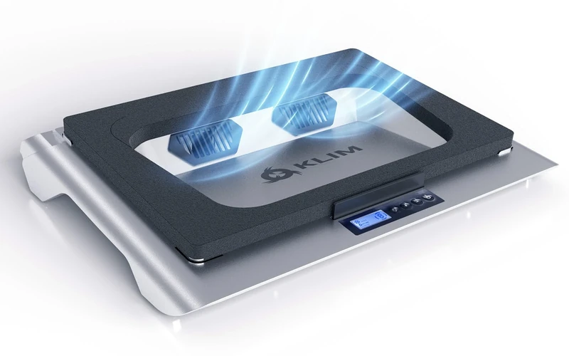 KLIM Everest Laptop Cooling Pad | Powerful 4300 RPM Turbo Fans | Sealed Foam for Maximum Cooling | Protect Your Gaming Laptop from Overheating | Fits 14” to 17.3” Laptops | RGB Lights