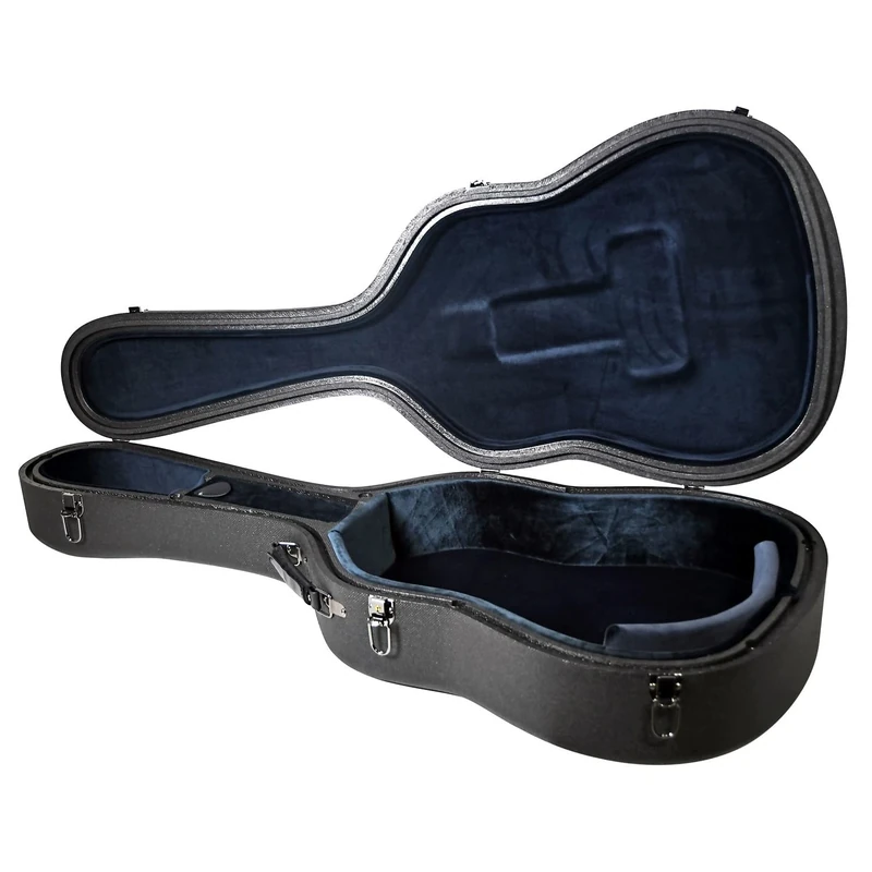 Chord | EPP Moulded Hard Western Acoustic Guitar Case | Ultra-Lightweight Expanded Polypropylene | Fits Dreadnought, Grand Auditorium & OM Guitars | Lockable with Shoulder Strap & Plush Interior