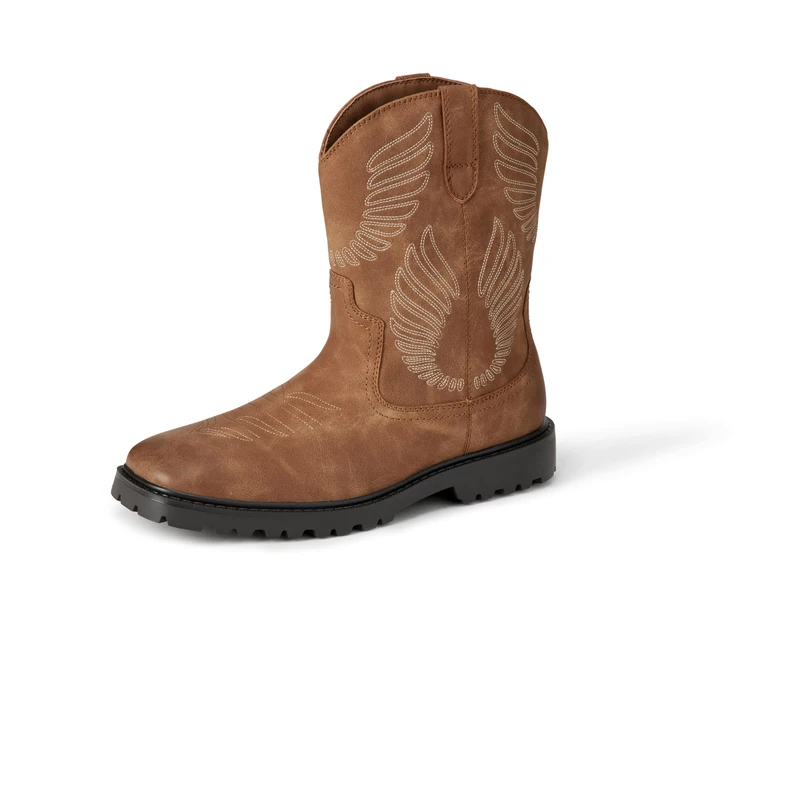 Amazon Essentials Men's Square Toe Western Cowboy Boots, Tan, 6 UK