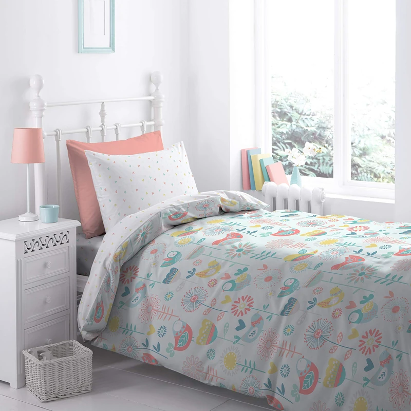 Catherine Lansfield Little Birds Duvet Cover Set 240x220+50x70x2 - Image 1