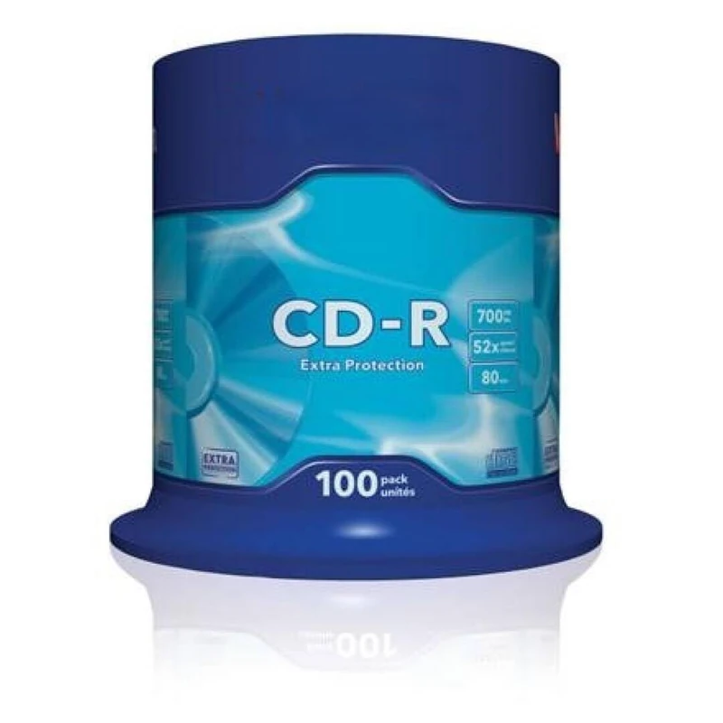CD-R 700MB 52x, 100 Units, Audio and Data Recording, Ideal for File Storage and Distribution.