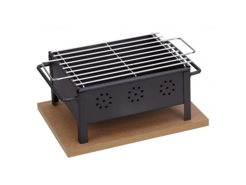 VoltShine Stainless Steel Table Barbecue 25 x 20 cm, Ideal for Grilling and Cooking Outdoors and Events.