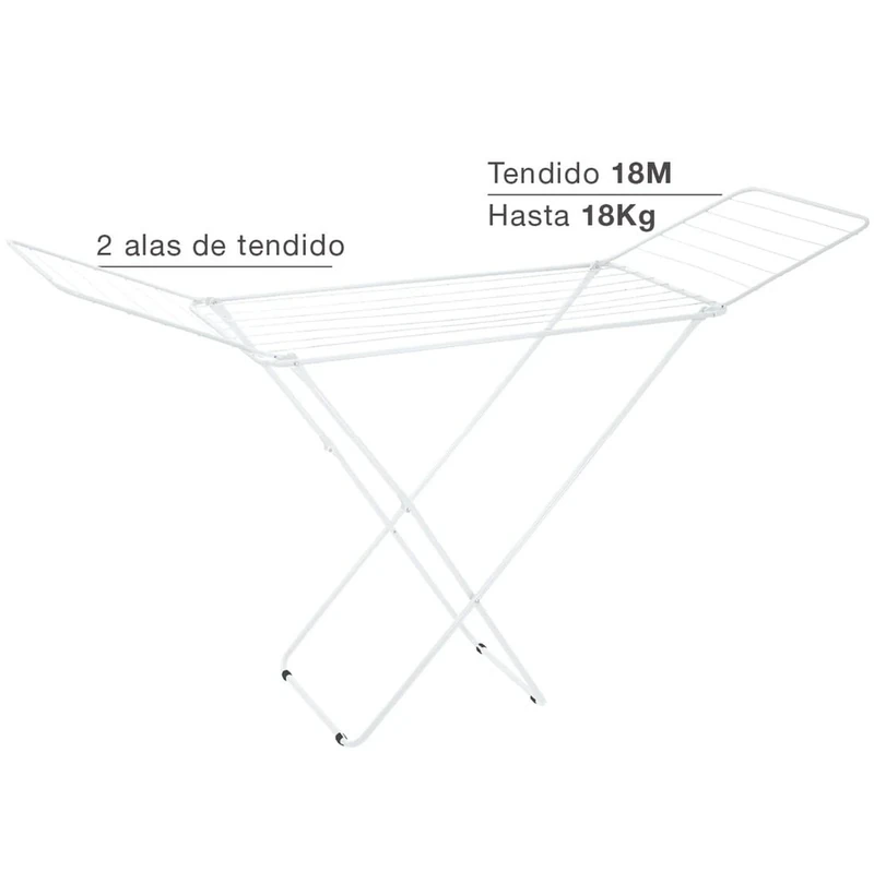 VoltShine Painted Steel Folding Clothesline, Estandar