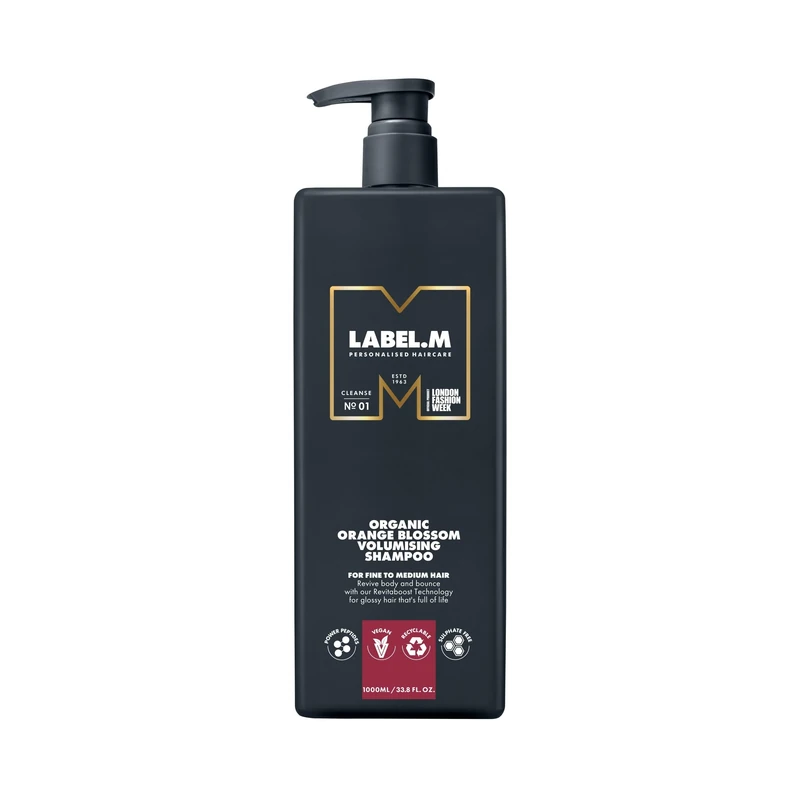LABEL.M Organic Orange Blossom Volumising Shampoo 1000ml – With Recyclable Pump