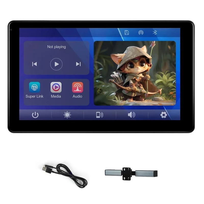 dissot 9 Inch Multi-Functional Car TV Headrest Monitor for Back Seat, IPS Touch Screen Video Player with Carplay Android Auto