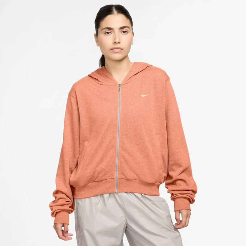 Nike Women's Chll Ft Fz Hdy Jacket, Apricot Agate/Htr/Sail, L