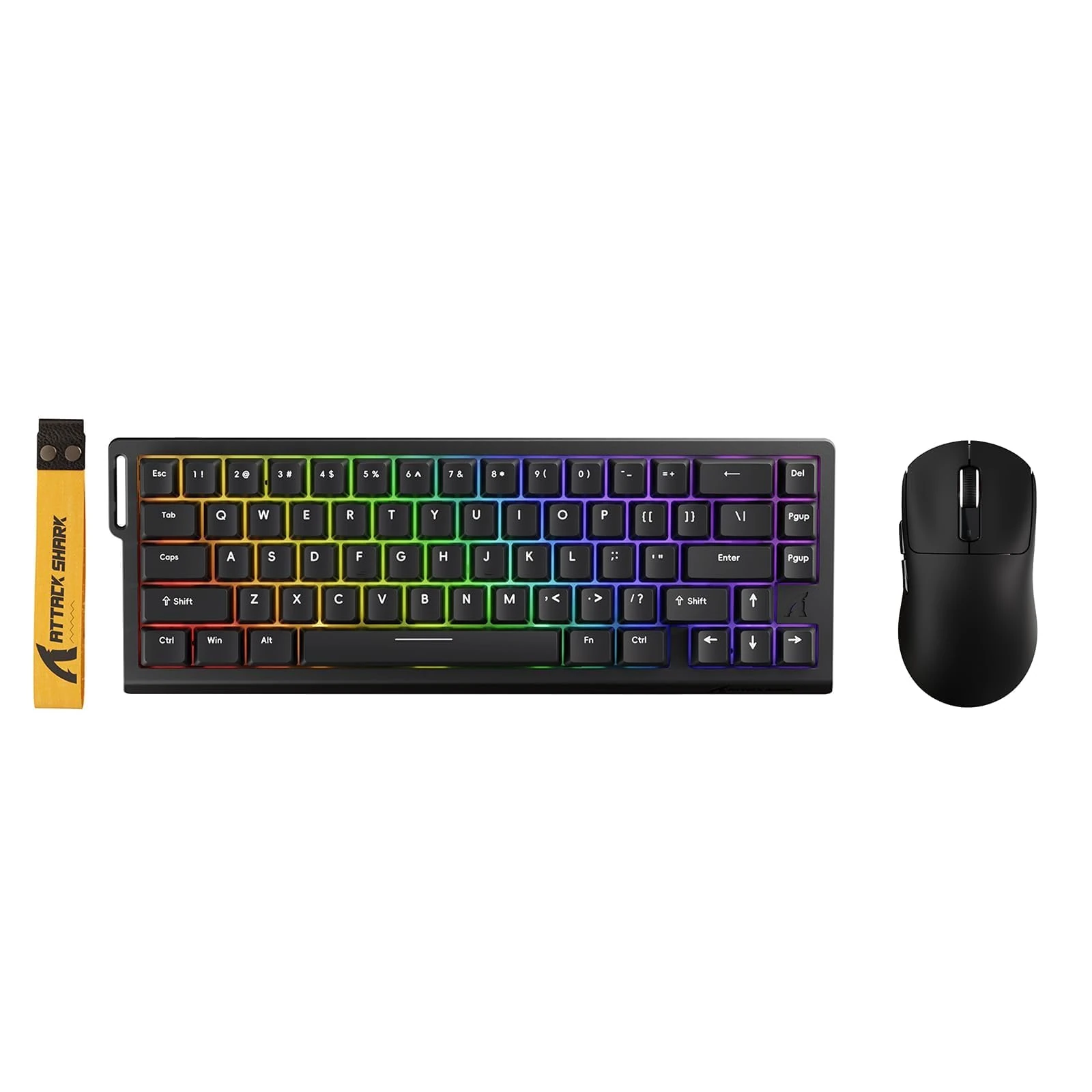 ATTACK SHARK X68 HE Wired Magnetic Keyboard with X3 Wireless Gaming Mouse Combos, 8000Hz Rapid Trigger Keyboard, 0.01mm RT Accuracy, 49g SUPERLIGHT Mouse, PAW3395, 26000 DPI - Black