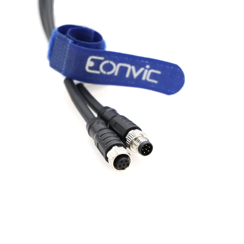 M8 6 Pin A Code Male to Female Aviation Sensor Cable Waterproof Shielded Electrical Cable for Industrial Automation Control Fieldbus Network 15m