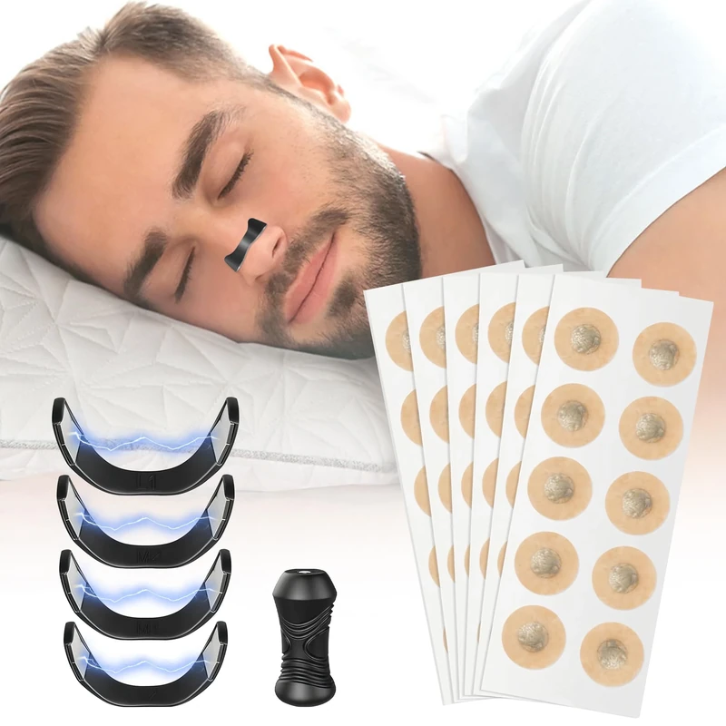 Magnetic Nose Strips, BOYUNSHI 60Pcs Nasal Strips for Breathing, Anti-Snoring Sleep Nose Strip, Comfort-Fit Skin-Safe Improve Sleep Quality Anti Snoring Devices Snoring Aids for Men & Women, 4 Size