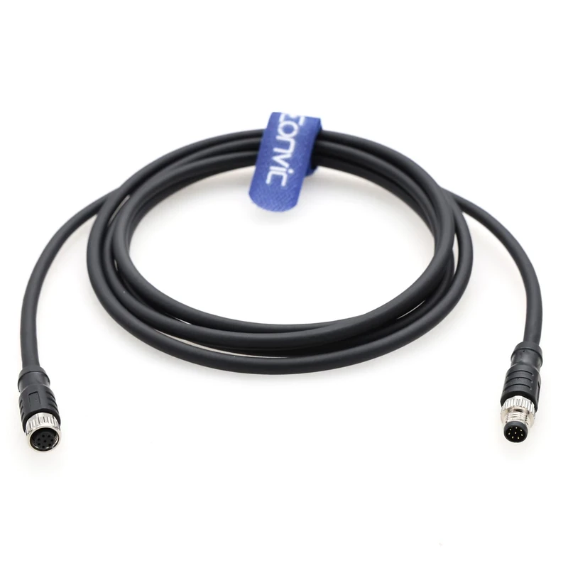 M8 8 Pin A Code Male to Female Aviation Sensor Cable Waterproof Shielded Electrical Cable for Industrial Automation Control Fieldbus Network 15m