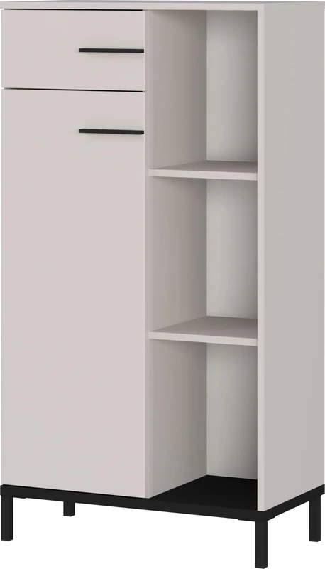 Germania GW-ROVIGO Filing cabinet 2235-572, in Cashmere, with one door and one drawer, 64 x 120 x 34 cm (W/H/D)