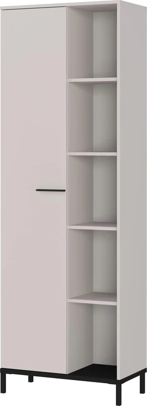 Germania GW-ROVIGO Filing cabinet 2237-572, in Cashmere, with one door and open compartments, 64 x 190 x 34 cm (W/H/D)