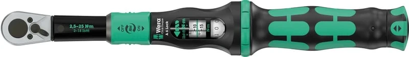 Wera Click-Torque Lock A 6 Torque Wrench, 1/4" x 2.5-25 Nm - 05075691001