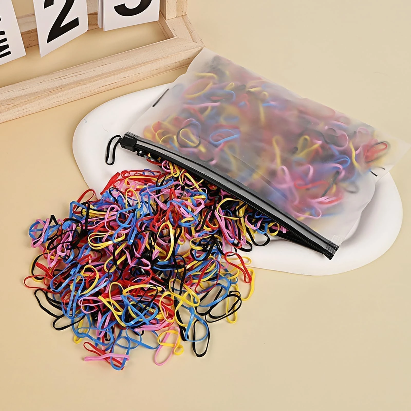 1000-PACK High-Elasticity Hair Ties & Rubber Bands Bulk Set, Gentle No-Slip Ponytail Holders for Women, Elastic Hair Bands for Daily Use, Workout, Gym, Colorful