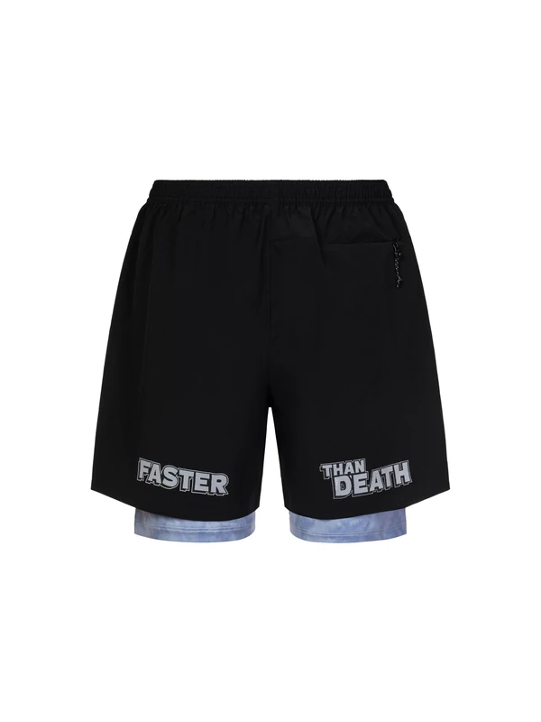 RUNNOWEEN Ghibaudi Men's Shorts Pant for Leisure | Sport Black/Light Blue