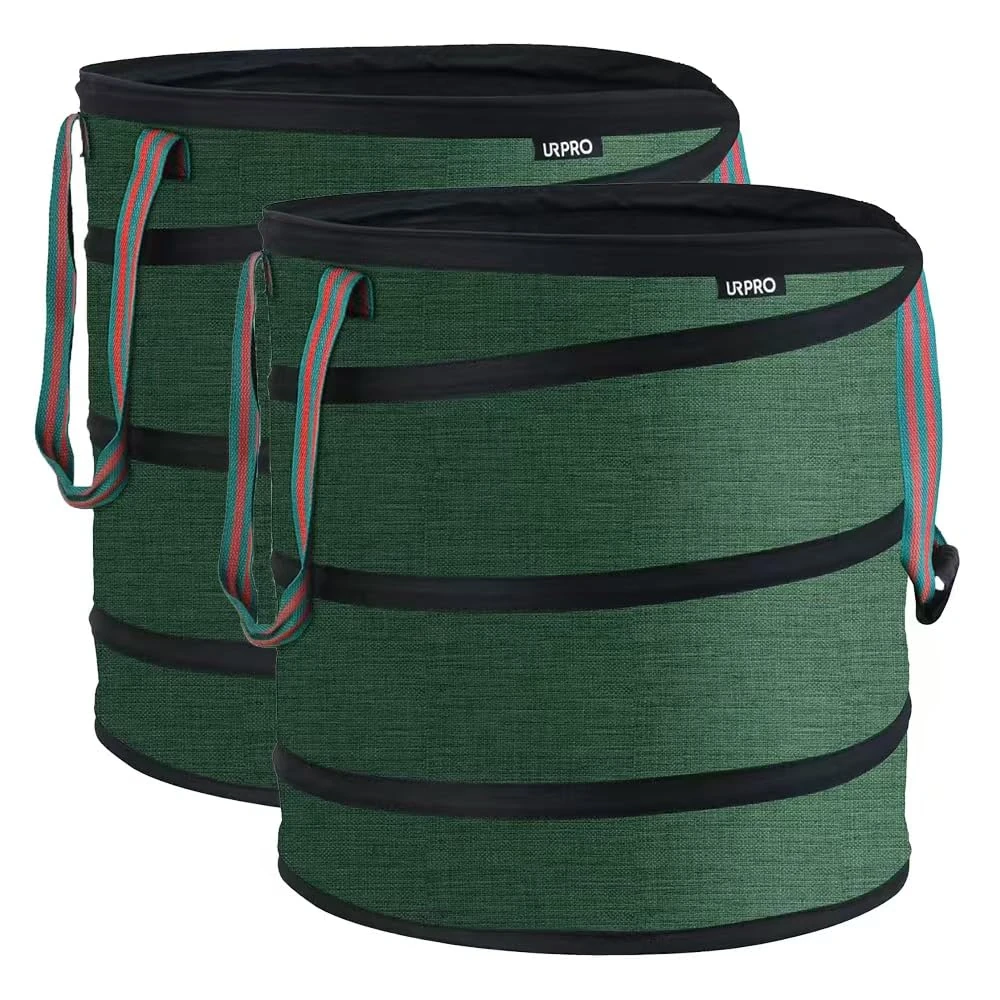 URPRO 2 PACKS of 80 Litres Ultra Tough Garden bag, 600D Oxford Fabric with Steel Wire, Heavy Duty Ideal for Yard Waste,Gardening, Storage, Camping, Outdoor Harvest activities
