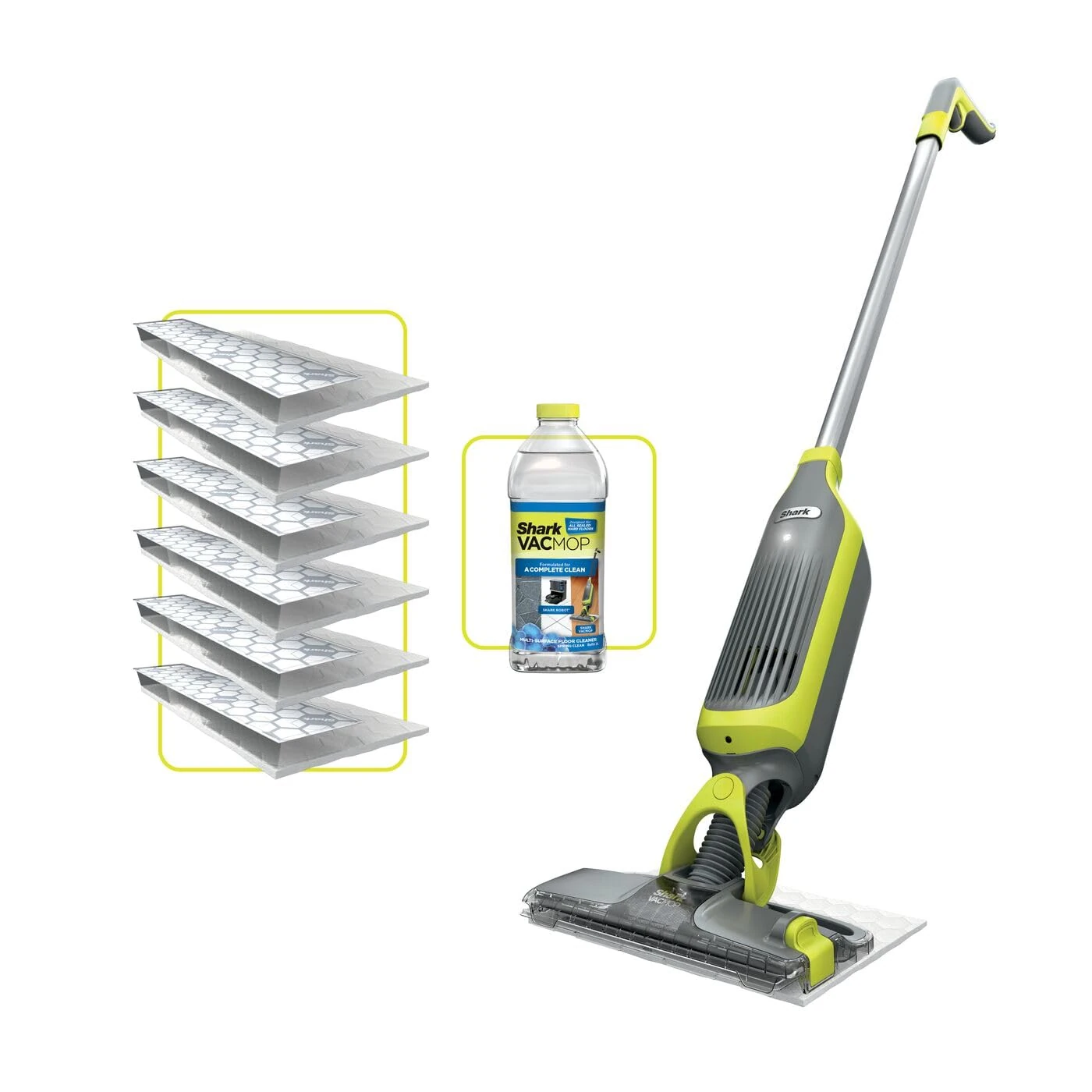 Shark VacMop 2-in-1 Cordless Hard Floor Vacuum Spray Mop, 6x Disposable Pad Refills, 355ml Multi-Surface Floor Cleaner, Lightweight 1.5kg, Maintenance-Free Disposable Pads, Charcoal Grey, VM200UK
