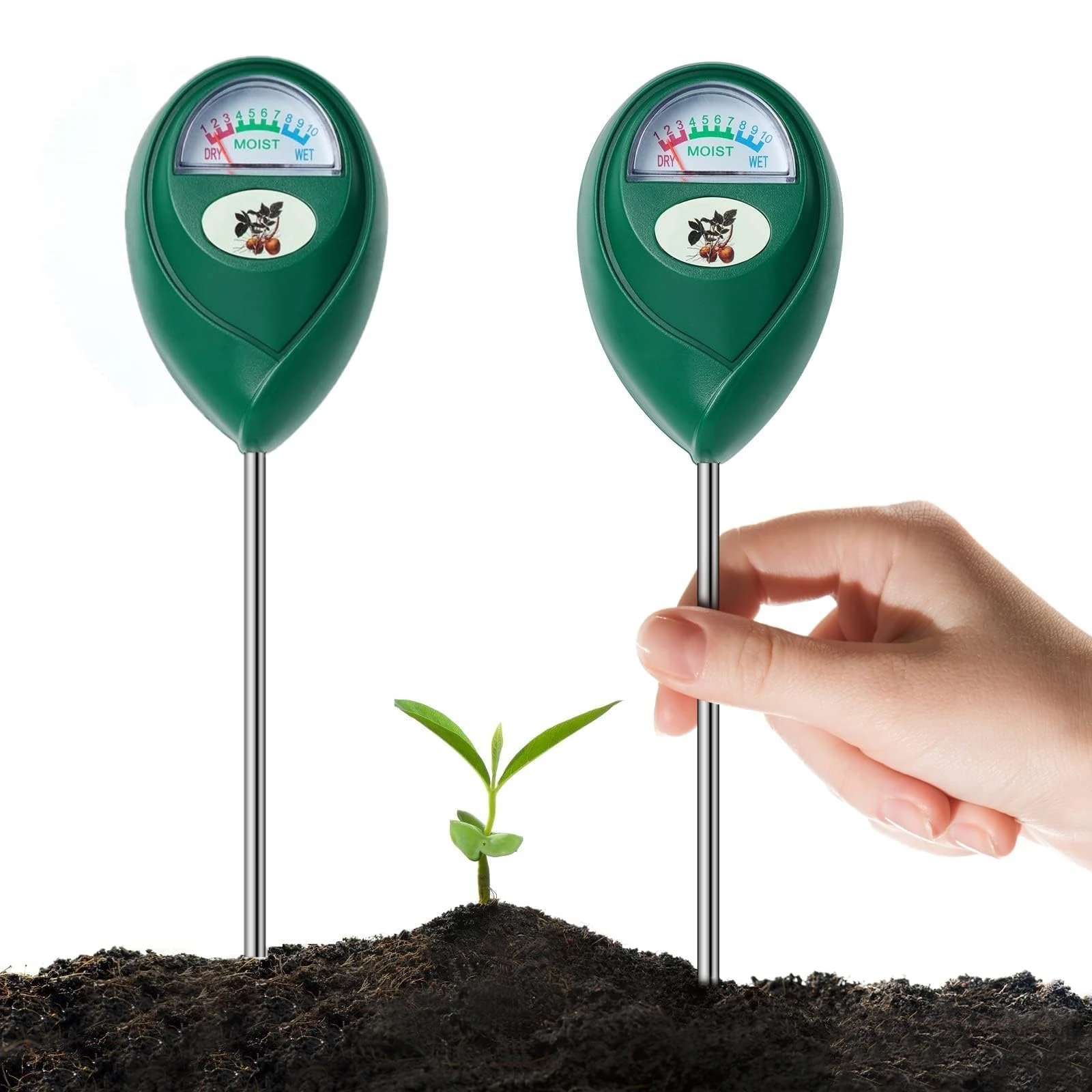 Soil Moisture Meter, 2Pack Accurate Soil Tester Ground Moisture Tester, Garden Agriculture Moisture Tester, Compact & Lightweight, Suitable For Indoor And Outdoor Vegetable Bed Gardens, Etc.