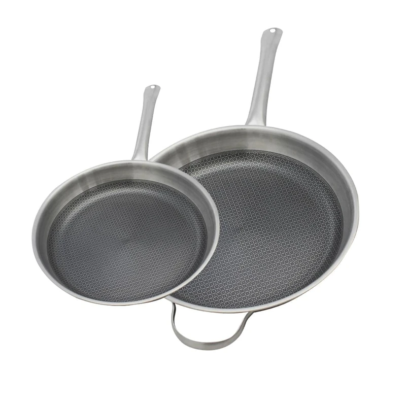 ELO 9349850 Set of 2 Frying Pans 24 and 32 cm Stainless Steel 18-10 PFAS Free Non-Stick Induction PFAS Free Mineral Coating 18-10 Stainless Steel Aluminium Grey 24 and 32 cm
