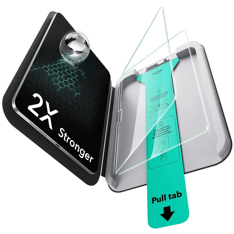 ESR 2 Pack Screen Protector for iPad Pro 11 Inch M5 2025/M4 2024, 9H Tempered Glass Film with UltraFit Tray, Apple Pencil Support, Scratch Resistant, HD Clarity, Bubble Free