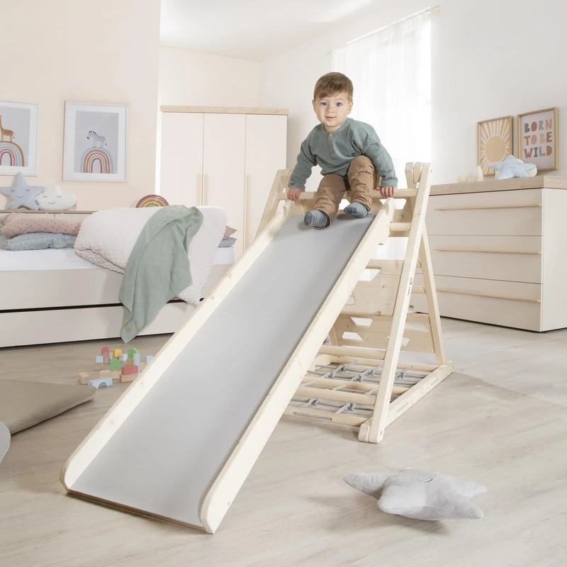roba Wooden Slide Board - Accessory for Climbing Triangle & Play Tower - Dual-Sided Use as Slide & Climbing Element - Hookable into Rung Frame - Suitable from 24 Months