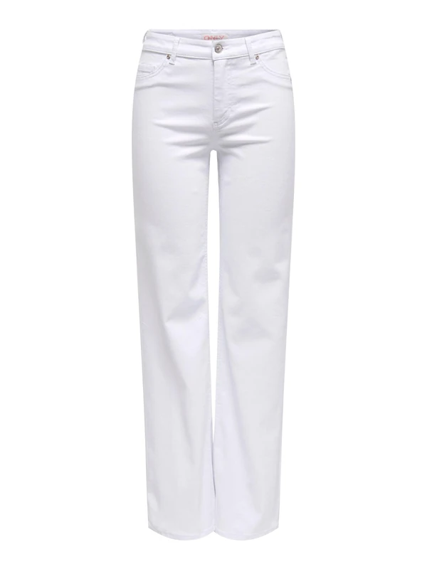 ONLY Onlblush Mid Straight DNM Dot Noos, White, 8L UK/XL