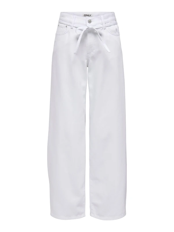 ONLY Onlgianna Mw Straight Dot211 DNM Noos, White (White Denim), 28W x 30L