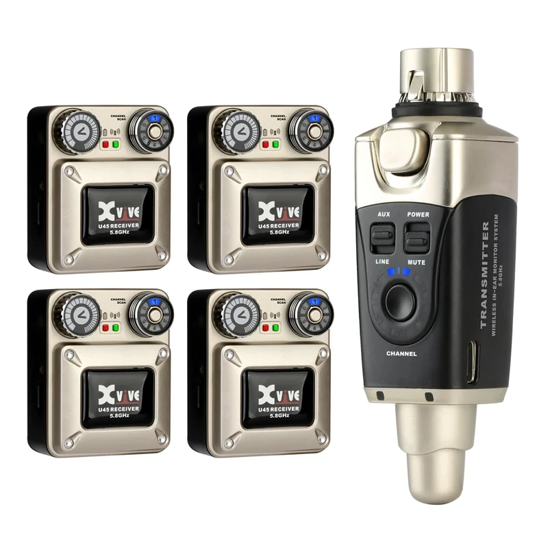 XVIVE U45R4-5.8 GHZ WIRELESS IN EAR MONITOR SYSTEM WITH FOUR RECEIVERS