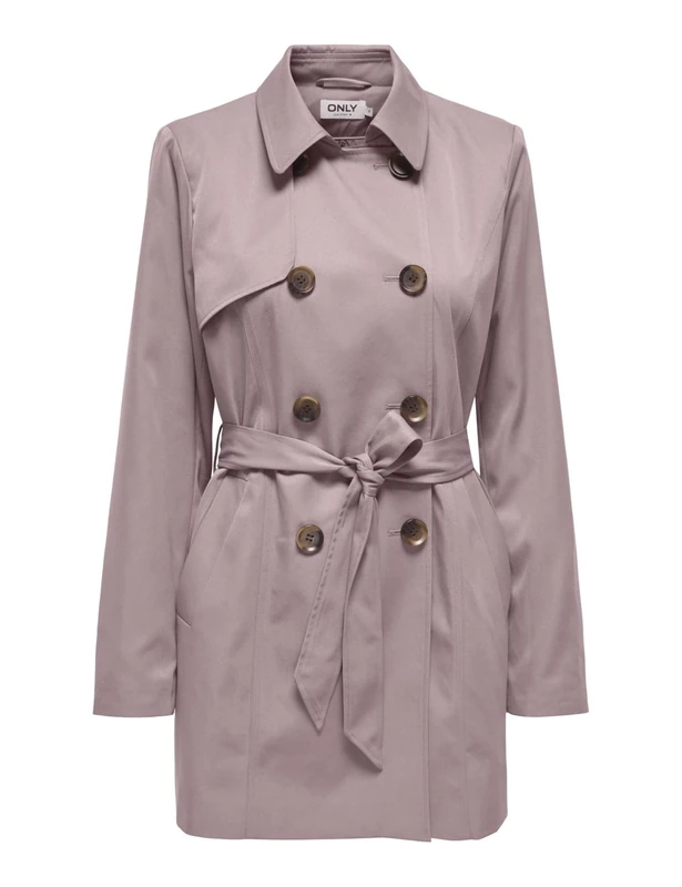 ONLY Onlvalerie Trenchcoat Otw Noos Wrap Trench Coat, Burnished Lilac, S Women, Burnished Lilac, S