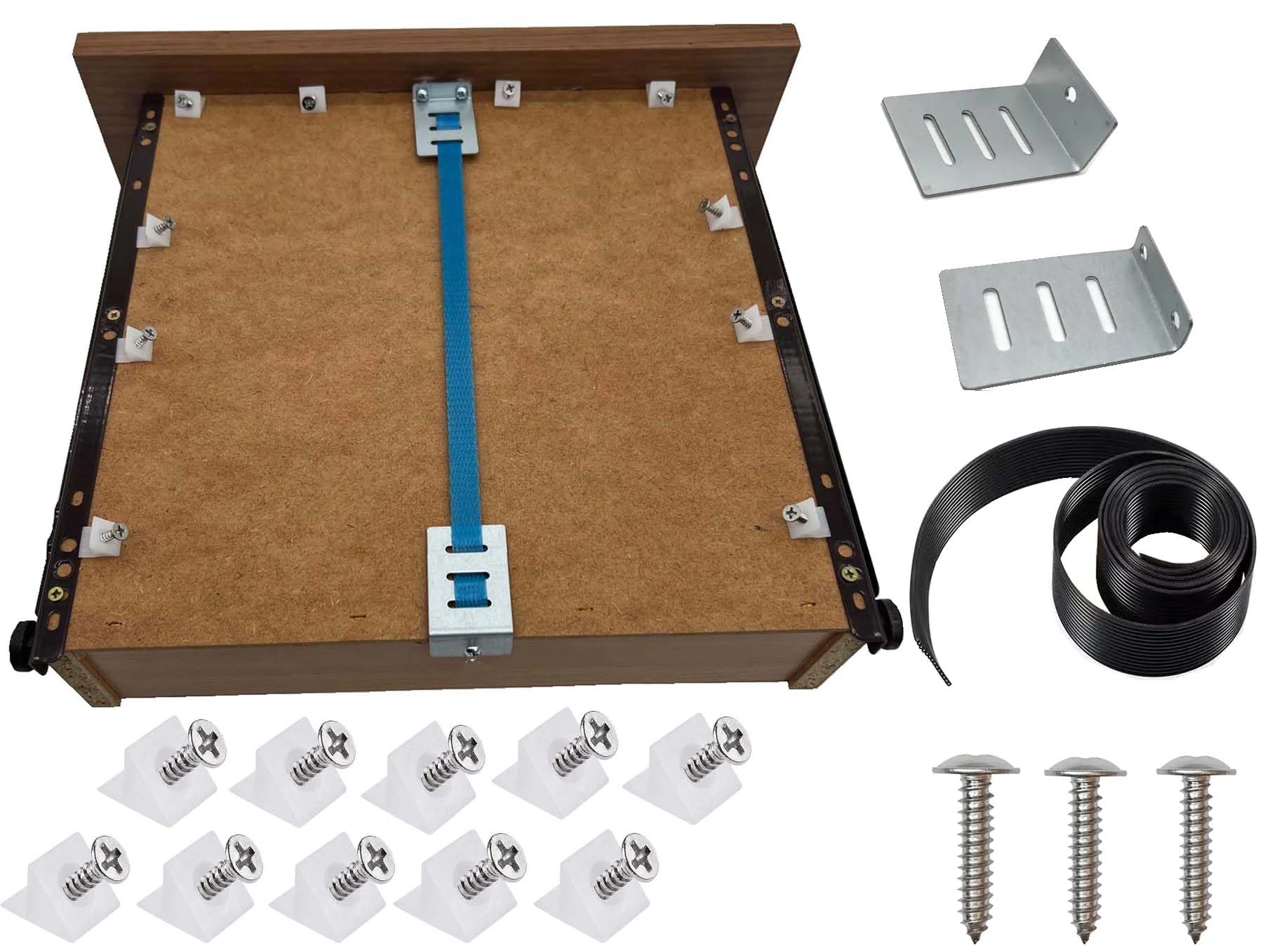 ROKEL Drawer Repair Kit with Wedges – 20 Pack Drawer Bottom Sagging Repair Fixing Kit & 200 Pcs Mending Wedges with Screws. Drawer Supports Chest of Drawers & Cabinets (20 Kit + 200 Wedges)