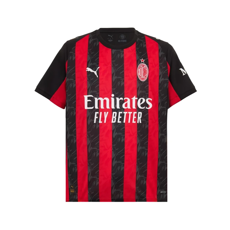 PUMA Mens AC Milan Home Shirt 2025 2026 Adults Red/Black XL
