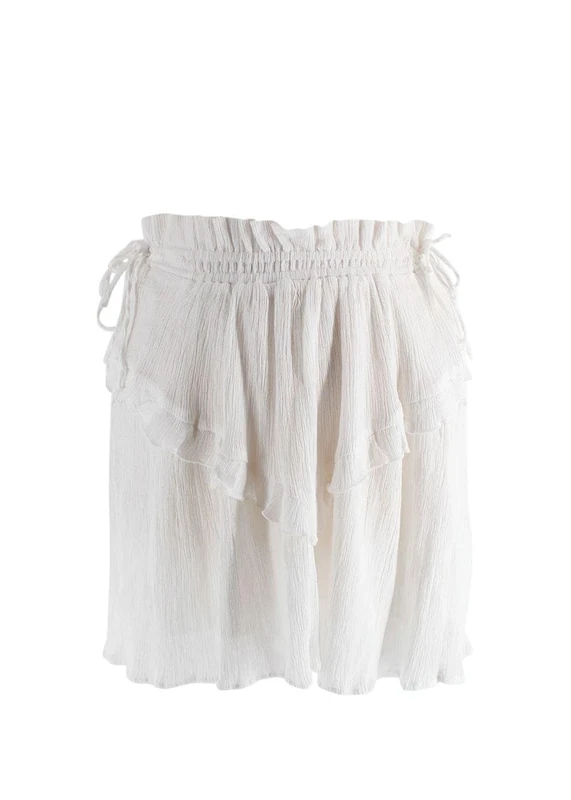 Isabel Marant Pre-Loved White Ruffled mini Skirt Etoile
