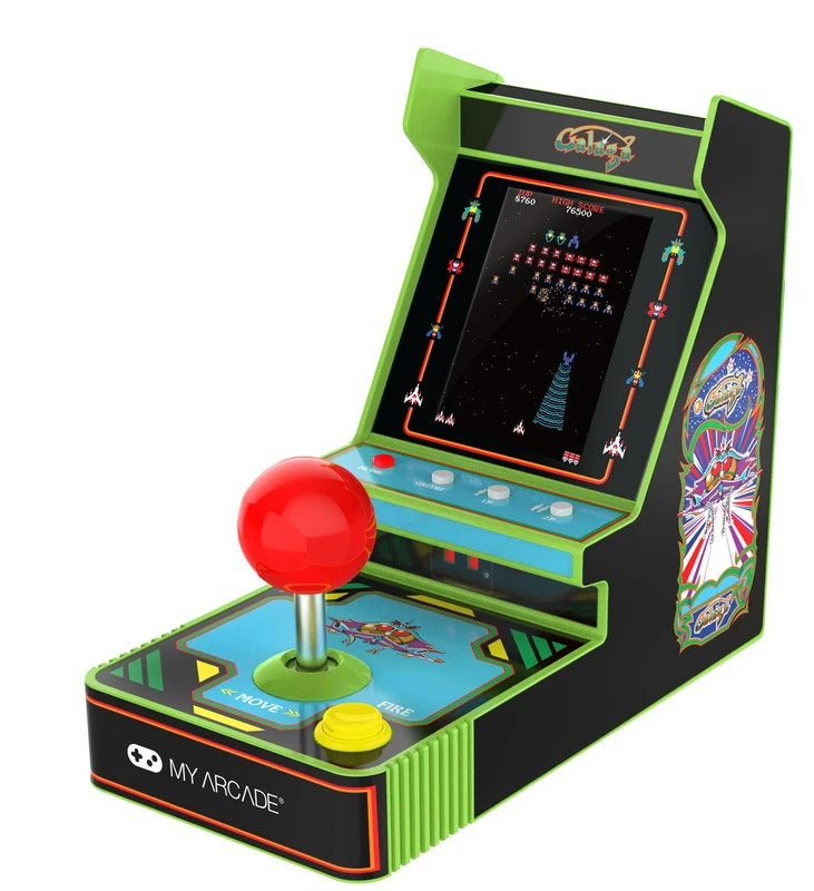 My Arcade New Galaga Red Joystick Player: Officially Licensed Galaga and Galaxian Retro Video Game Console, Portable Mini Game - 3.5" Full Color Display