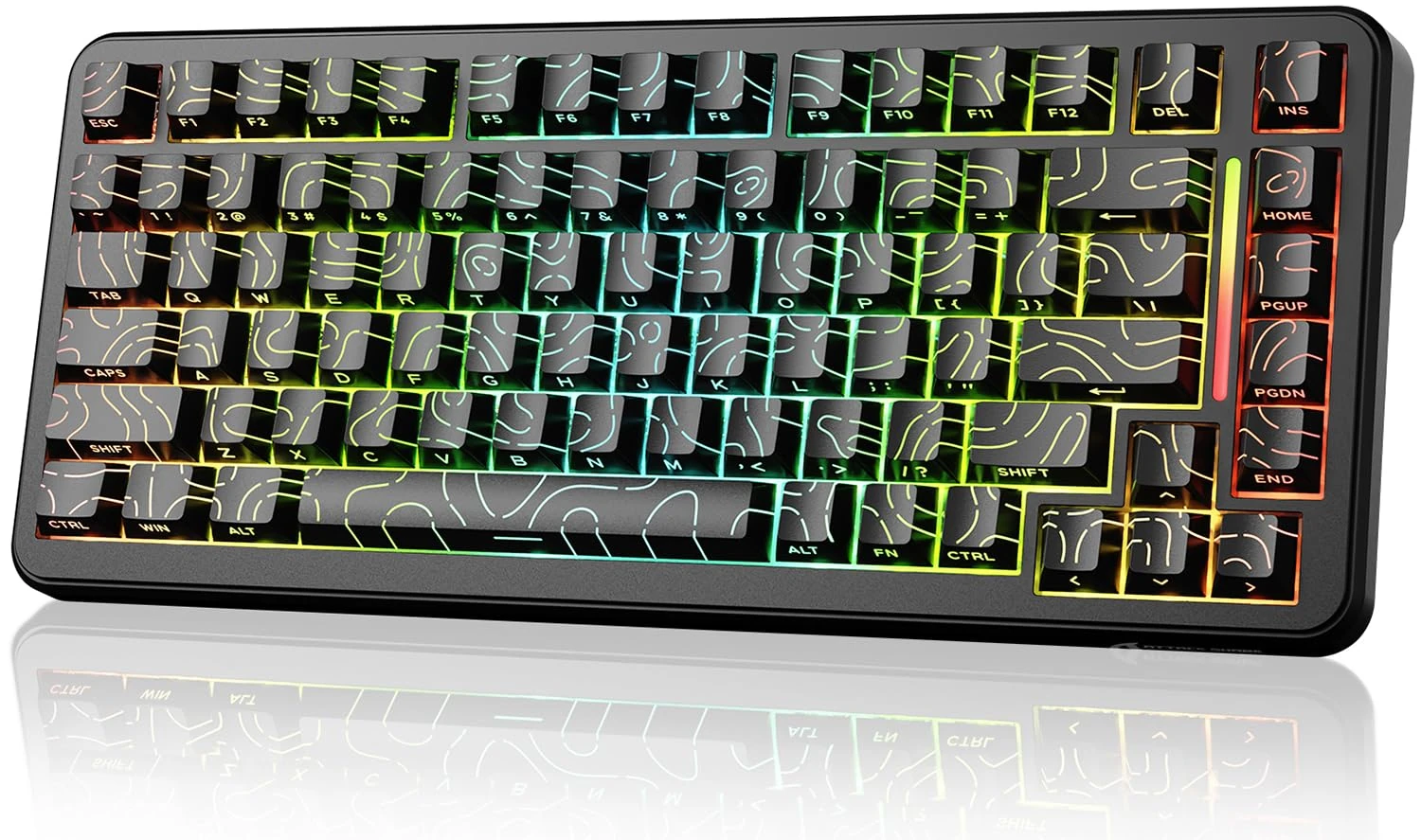 ATTACK SHARK X82PRO HE 75% Wireless Rapid Trigger Gaming Keyboard, Hall Effect Magnetic Switch Keyboard with 0.01mm RT Adjustable Actuation, 8Khz Polling Rate, Hot-Swap, RGB, for PC Gamer (Black)