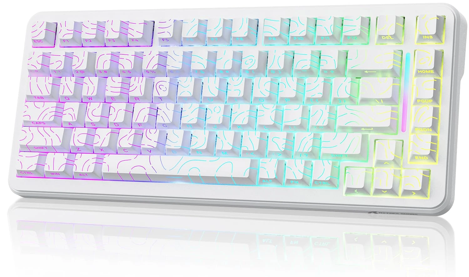 ATTACK SHARK X82PRO HE 75% Wireless Rapid Trigger Gaming Keyboard, Hall Effect Magnetic Switch Keyboard with 0.01mm RT Adjustable Actuation, 8Khz Polling Rate, Hot-Swap, RGB, for PC Gamer (White)