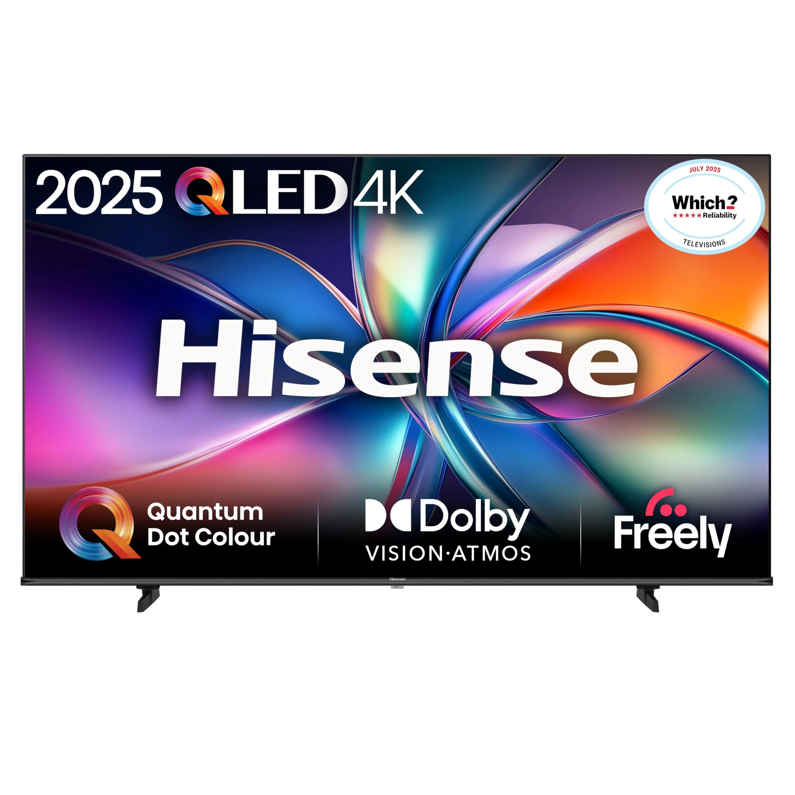Hisense 65" 65E7QTUK QLED Smart AI TV - 4K Direct Lit Viewing, Quantum Dot Colour, Hi-View AI Engine, Dolby Vision, Dolby Atmos with Freely, Disney +, YouTube, Netflix