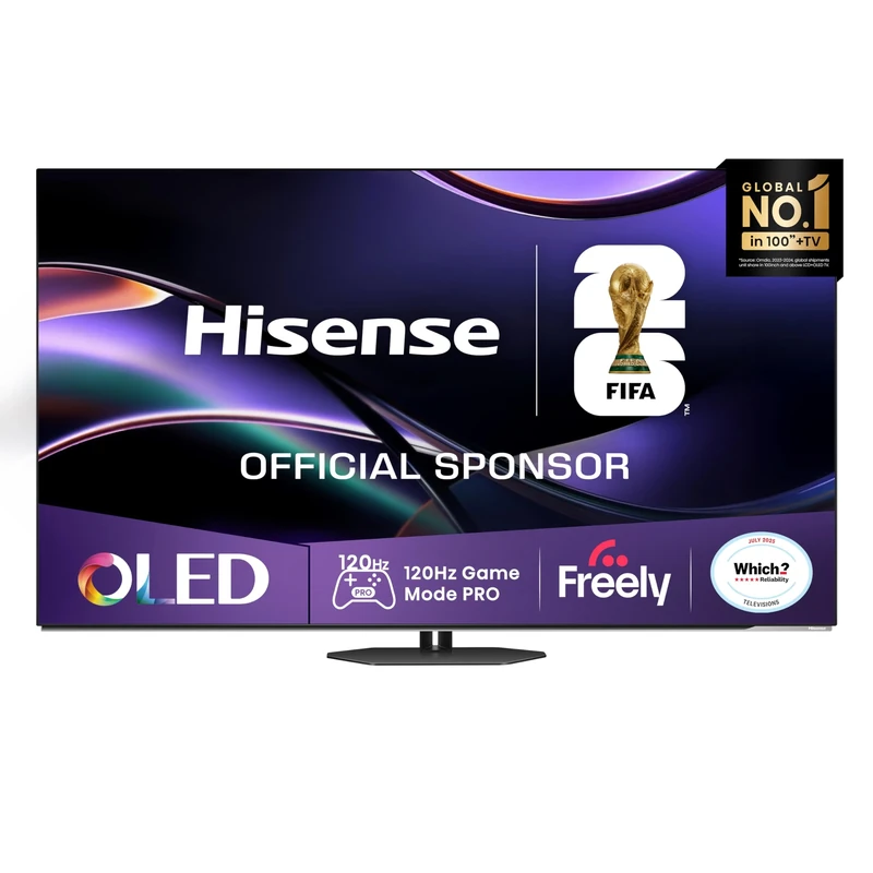 Hisense 55" 55A85QTUK OLED Smart AI TV - 120Hz Game Mode PRO, Dolby Atmos, Dolby Vision, IMAX Enhanced, Sport Mode, Filmmaker Mode, Infinite Blacks with Freely, Disney +, YouTube, Netflix