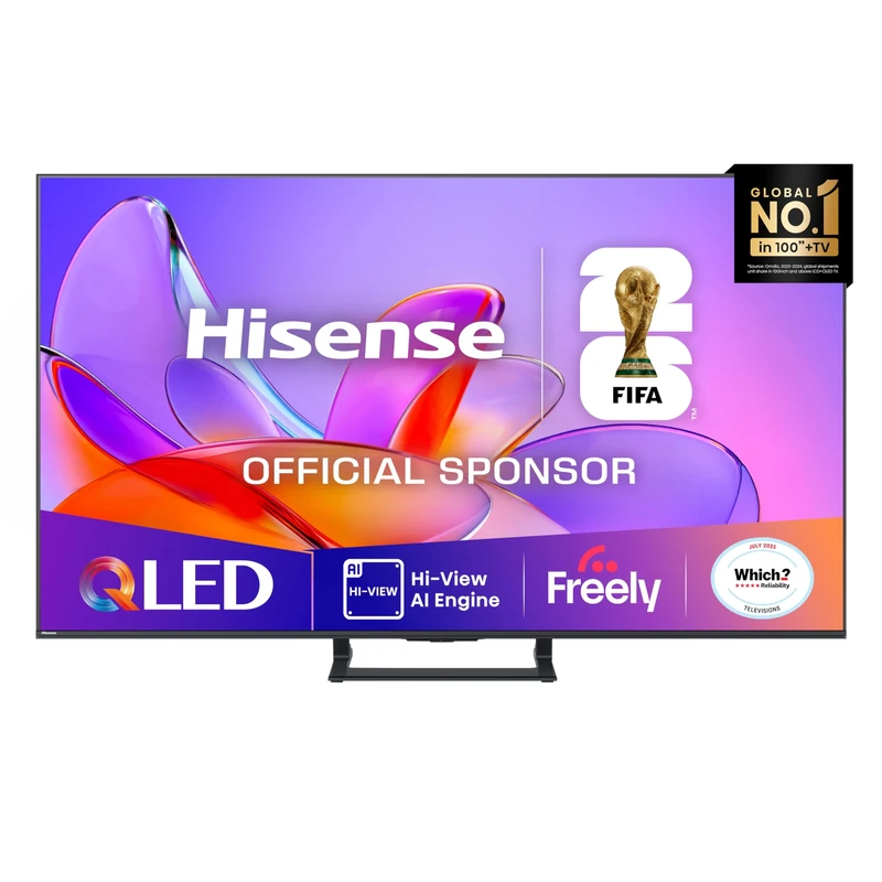 Hisense 50" 50A7QTUK QLED Smart AI TV - 4K Direct Lit Viewing, Quantum Dot Colour, Hi-View AI Engine, Built in Subwoofer, Dolby Vision, Dolby Atmos with with Freely, Disney +, YouTube, Netflix
