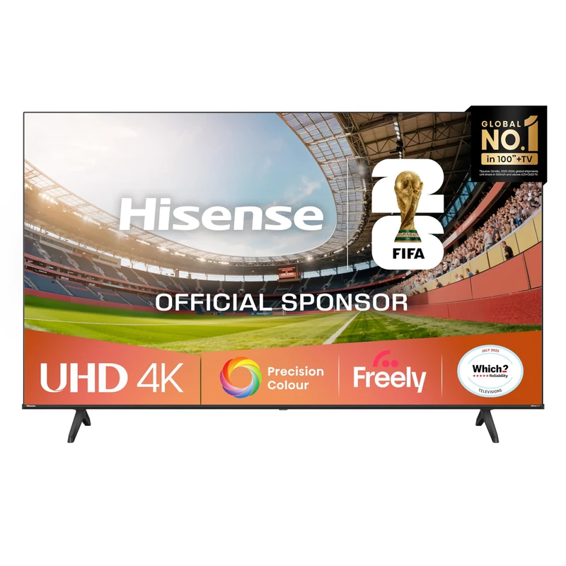 Hisense 58" 58E6QTUK 4K Ultra HD Smart TV AI TV - 4K UHD, Hi-View AI Engine, Precision Colour, AI Smooth Motion, Sports Mode with Freely, Disney +, YouTube, Netflix
