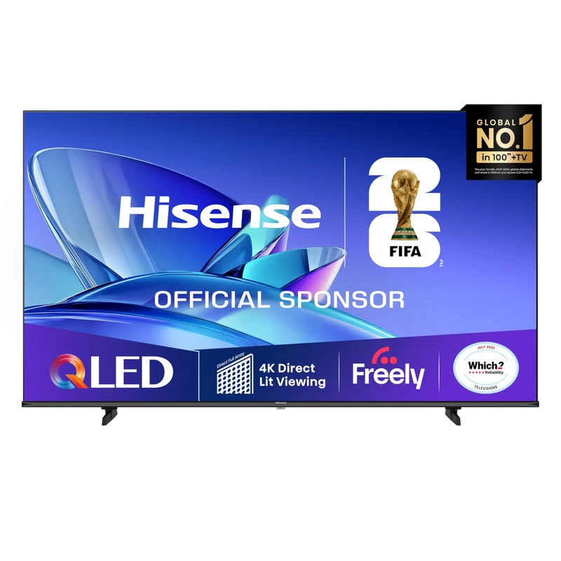 Hisense 50" 50E78QTUK QLED Smart AI TV - 4K Direct Lit Viewing, Quantum Dot Colour, Hi-View AI Engine, Dolby Vision, Dolby Atmos with Freely, Disney +, YouTube, Netflix
