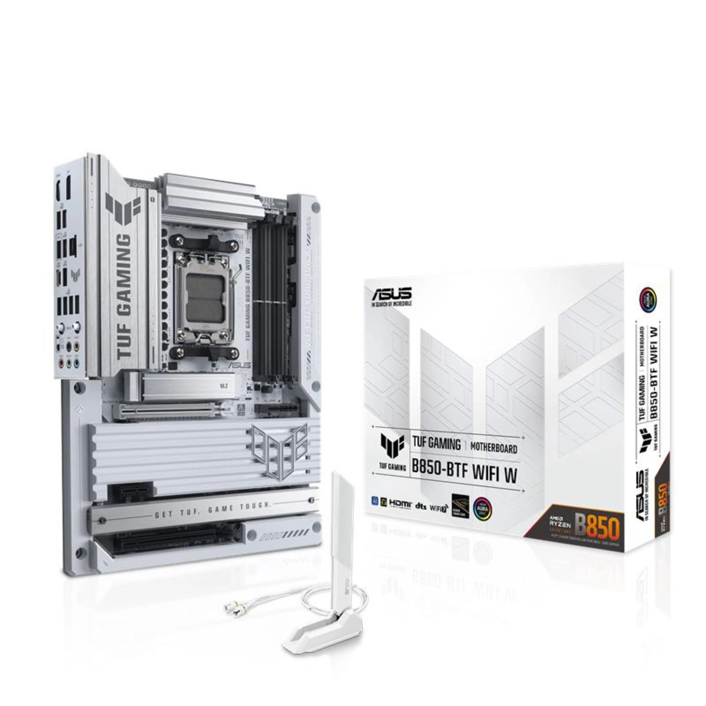ASUS TUF Gaming B850-BTF WiFi W AMD B850 ATX Motherboard,Hidden-Connector Design, 14+2+1 80A DrMOS Power Stages, DDR5, PCIe 5.0 Ready, 3X M.2, Wi-Fi 7, 2.5Gb LAN, DP, HDMI™, USB 20Gbps Type-C